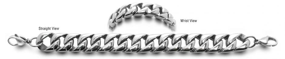 Designer Stainless Medical Bracelets Acciaio Lucido 0585