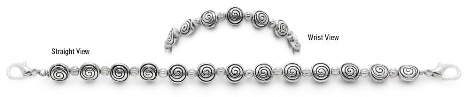 Beaded Medical Bracelet Designer Bead Medical Bracelets Swirly Fun Silver 0588