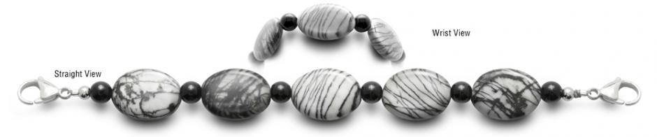 Natural Medical Bracelet Designer Bead Medical ID Bracelets Scribbles 0640