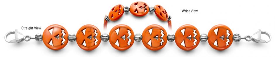 Beaded Bracelets Designer Bead Medical ID Bracelets Scary Face 0645