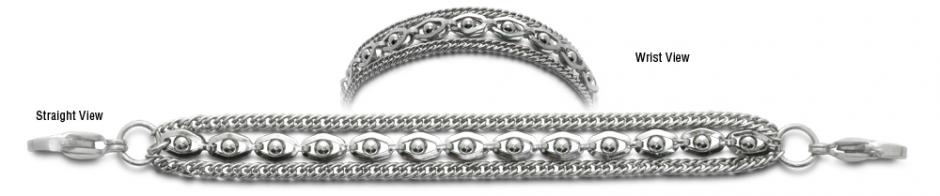 3-Strand Medical Bracelet 3-Strand Stainless Medical Bracelet Sofisticato 0647