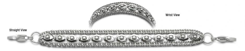 3-Strand Stainless Medical Bracelet Sofisticato 0647