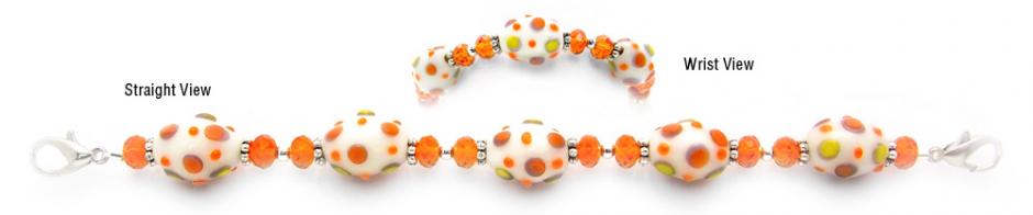 Beaded Medical Bracelet Designer Bead Medical Bracelets Orange Delight 0648