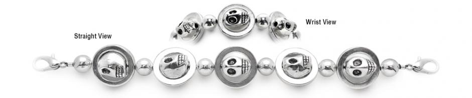 Beaded Medical Bracelets Designer Beaded Medical ID Bracelets Ghoulish Cool 0652