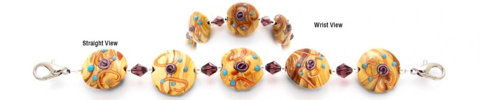 Beaded Medical Bracelet Designer Bead Medical Bracelets Purple Rose of Summer 0668