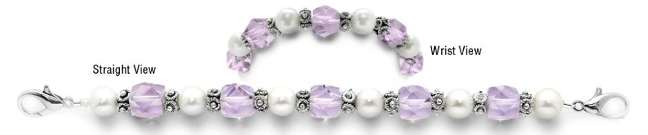 Beaded Medical Bracelet Designer Bead Medical Bracelets Fancy Purple-White 07910