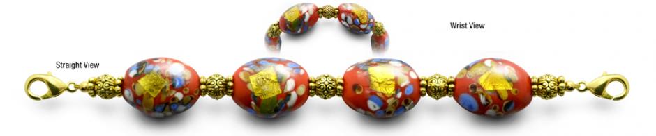 Beaded Medical Bracelet Designer Bead Medical ID Bracelets Royal Red 0859