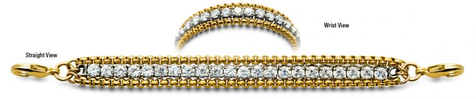 Diamond Gold and Stainless Medical ID Bracelet Dolcetti D'oro 0878