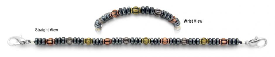 Beaded Medical Bracelet Designer Bead Medical Bracelets Petite Discs Tri-Color 0956