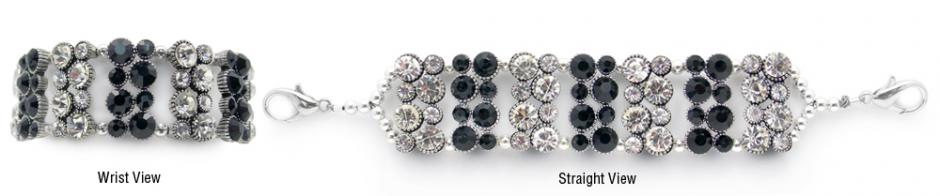 Rhinestone Medical Bracelet Designer Rhinestone Medical ID Bracelets Black Bling 1145