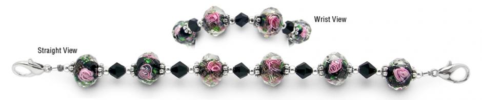 Beaded Medical Bracelet Womans Bead Medical Bracelets Ballroom Elegance 1162