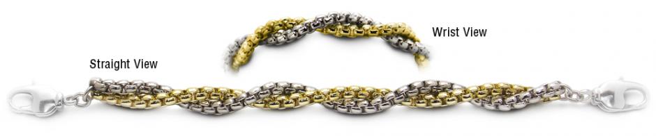Two Tone Medical Bracelet Designer Gold-Silver Medical Bracelets Embrace 1186