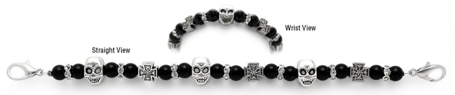 Beaded Medical Bracelet Designer Bead Medical ID Bracelets Skull Duggery 1211