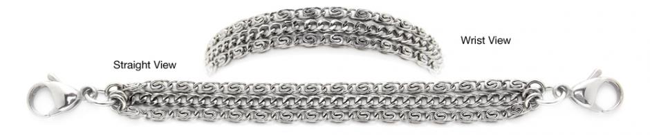 3-Strand Designer Medical Bracelets Designer Stainless Medical ID Bracelets Delizioso 1232