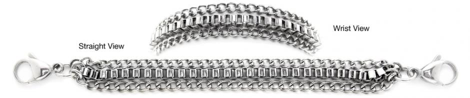 3-Strand Designer Medical Bracelet Designer Stainless Medical Bracelets Ispirazione 1234