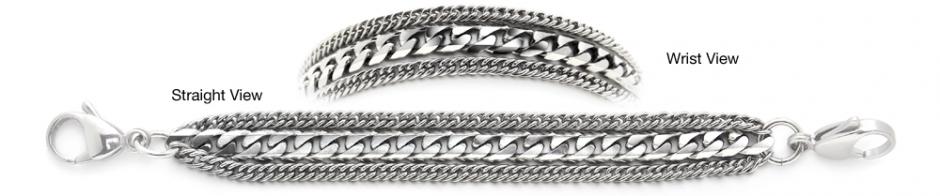 3-Strand Designer Medical Bracelet Designer Stainless Medical ID Bracelets Potente 1237