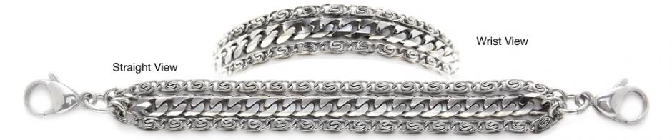 3-Strand Designer Medical Bracelet Designer Stainless Medical Bracelets Massimo 1239