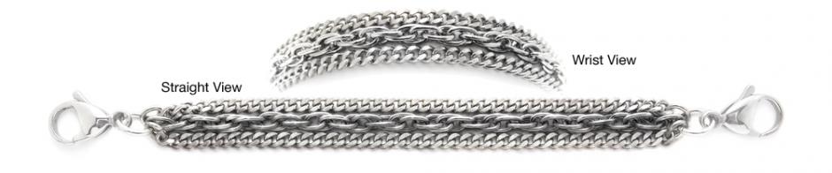 3-Strand Medical Bracelet Designer Stainless Medical Bracelets Grazioso 1264