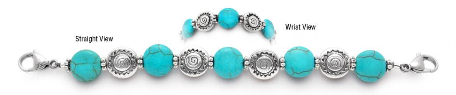 Turquoise Beads Designer Bead Medical ID Bracelets Navajo Sun 1346