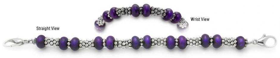 Beaded Medical Bracelet Designer Bead Medical Bracelets Purple Passion Lady 1374