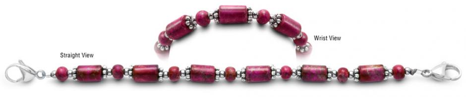 Fuchsia-Pink Medical Bracelet Designer Bead Medical Bracelets Hot Rods 1469
