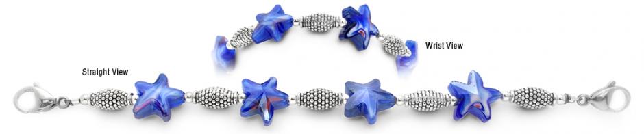 Designer Bead Medical Bracelets Navy Sea Star Waves 1533