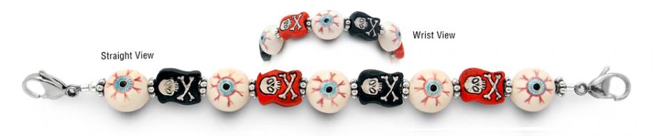 Fashionable Beads Designer Bead Medical ID Bracelet Eye-Eye 1708