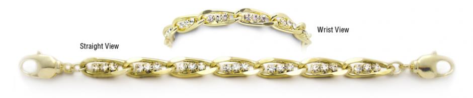 Designer Diamond-Gold Medical Bracelets Tritalia Oro 1731