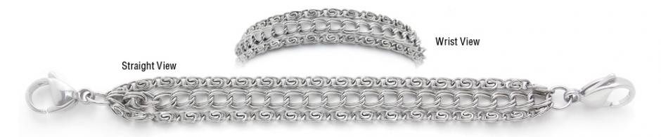 Three Strand Medical Bracelet Designer Stainless Three Strand Medical Bracelet Impressionato 1895