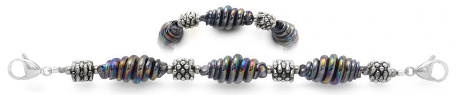 Beaded Medical Bracelet Designer Bead Medical Bracelets Glazed Coil Sculpture 1900