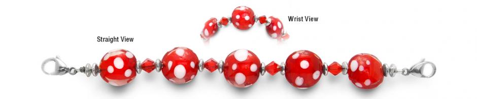 Beaded Medical Bracelet Designer Bead Medical Bracelets Red, Red and More Red 1910