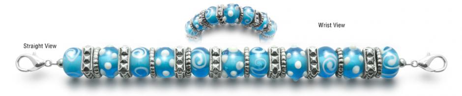 Lampworked Bracelet Designer Bead Medical ID Bracelets Chinka Blu 1938