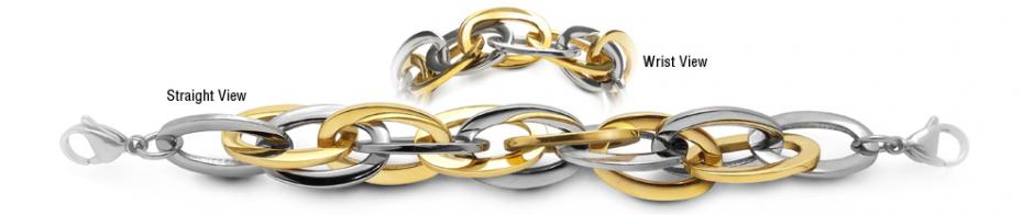 Gold & Stainless Medical Bracelet Designer Gold & Stainless Medical Bracelet Ovali Magici 1944