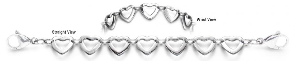 Stainless Medical Bracelet Designer Stainless Medical ID Bracelet Serie di Cuori 1947