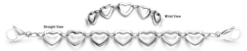 Designer Stainless Medical ID Bracelet Serie di Cuori 1947