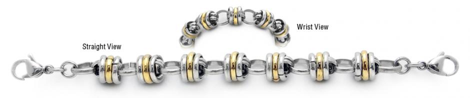 Designer Gold & Stainless Medical Bracelets Forte Fascia di Oro 1954