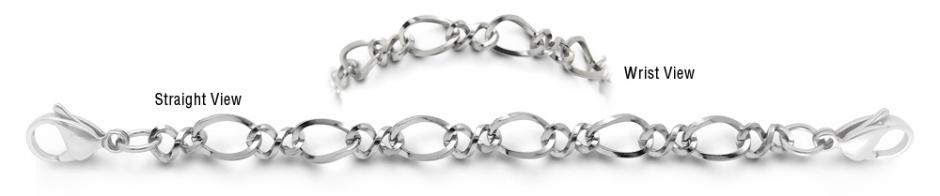 Designer Stainless Medical Bracelet Fiori di Luccichio 1996