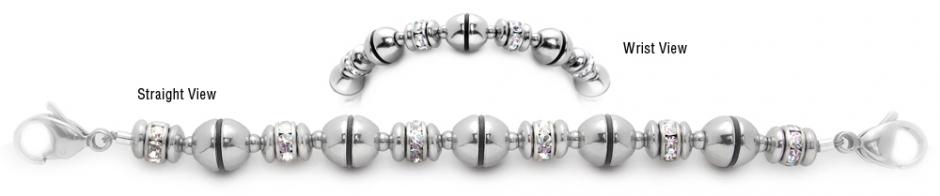 Stainless Rhinestone Beaded Designer Stainless Rhinestone Bead Medical Bracelets Past the Moon 2000