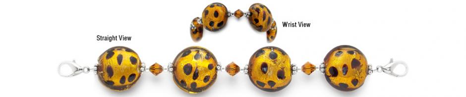 Beaded Medical Bracelet Designer Bead Medical Bracelets Cheetah in the Savannah 2037