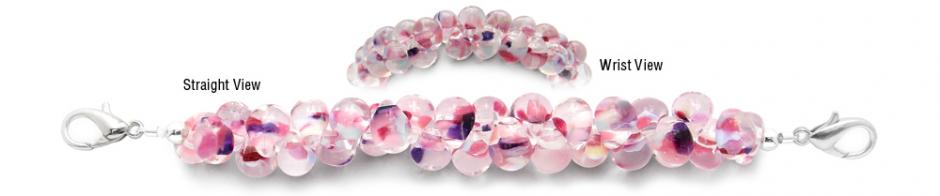 Blown Glass Medical Bracelet Designer Medical Bracelets Pink Peppermint 2047