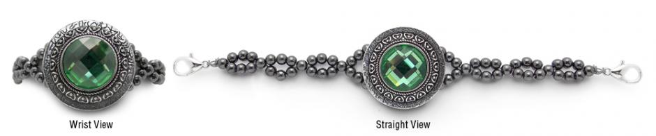 Rhinestone Medical Bracelet Designer Rhinestone Medical Mirror Mirror-Green 2061