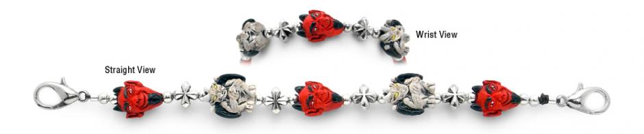 Ceramic Medical Bracelet Designer Bead Medical ID Bracelet Gargoyles 2086