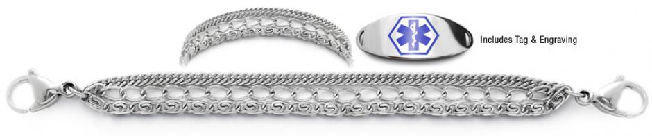 3-Strand Medical Bracelet Set Designer Stainless Medical ID Bracelet Set Importanza 21897