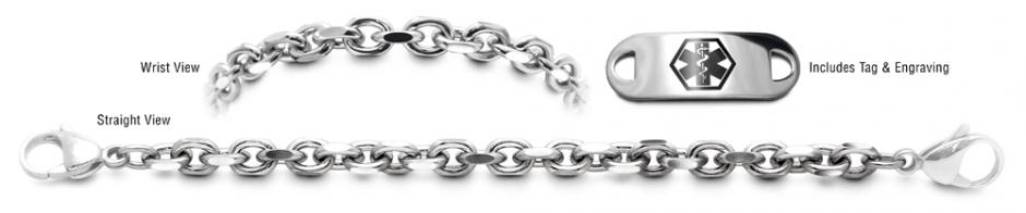 Designer Stainless Medical Bracelet Set Gusto di Napoli 22005