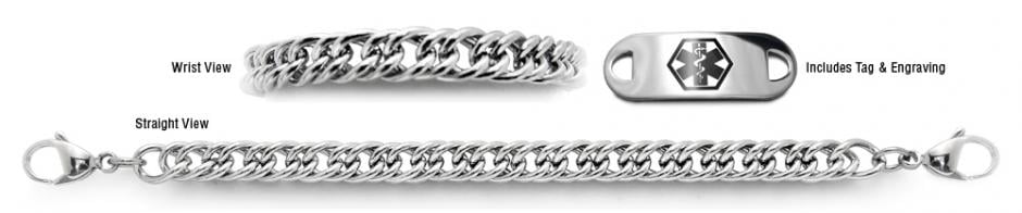 Complete Stainless Medical Bracelet Set Designer Stainless Medical Bracelet Set Magnifico Milano 22008