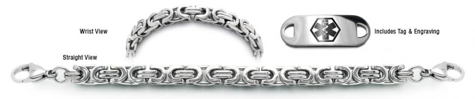 Complete Medical Bracelet Set Designer Stainless Medical Bracelets Set Milano 22009
