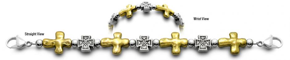 Gold-Silver Medical Bracelet Designer Bead Medical ID Bracelets Lanciano 0230