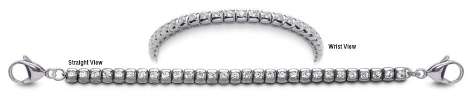 Stainless Diamond Medical Bracelet Designer Stainless Medical Tennis Bracelet Pizzo Bottarello 2240