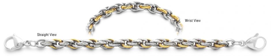 Gold & Stainless Medical Bracelet Designer Gold-Stainless Medical Bracelet Piccolo Corteccia 2371