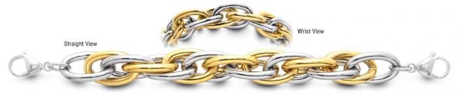 Gold-Silver Medical Bracelet Designer Gold-Silver Medical Bracelets Torsione del Destino 2372